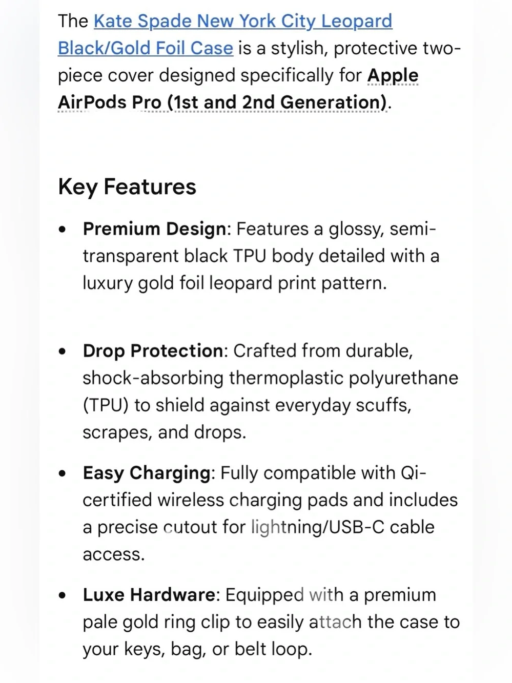 Kate Spade AirPods Pro Case (Gen 1 & 2)